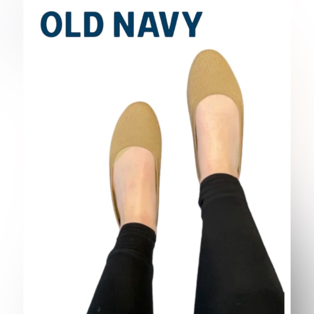 Balletcore Size 10 Women’s OLD NAVY Knit Almond Toe Flats in Mustard/Gold
